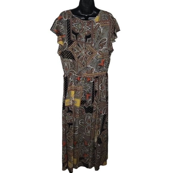 Kate & Lily paisley patchwork print chiffon maxi dress size 20w - Picture 2 of 7